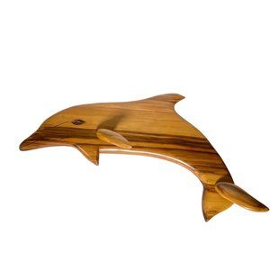 Richard Vest Dolphin Wood Sculpture‎ 1981 24" Signed Handmade